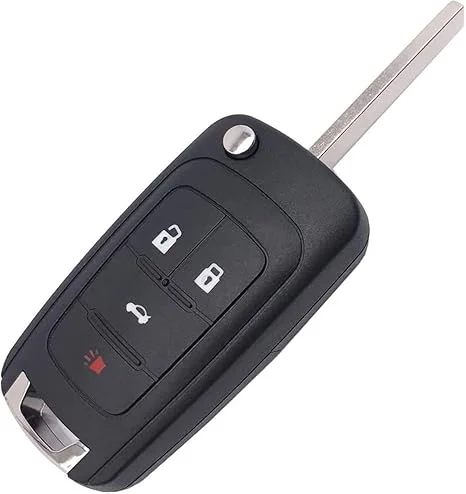 Folding Flip Replacement Key Fob Cover Case fit for 2010 2012 2011 2014 Chevy Cruze Malibu Camaro Equinox Equinox Sonic Terrain Keyless Entry Key Fob Shell