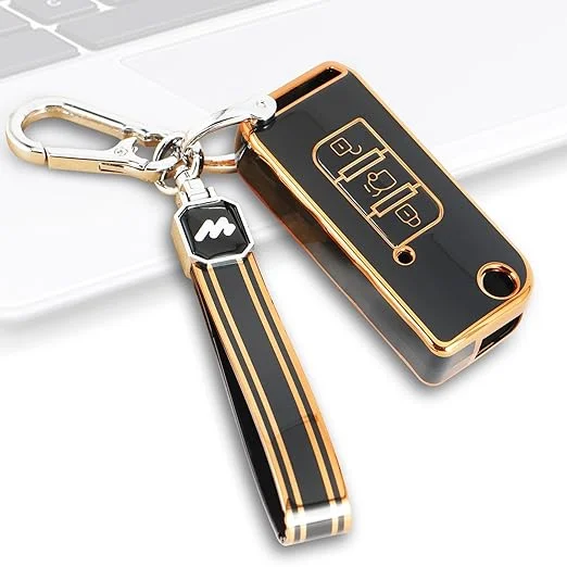 Mahindra XUV-500, Bolero Flip Key | Car Key Covers | Protects and Decorates Keys in Black (Pack of 1)