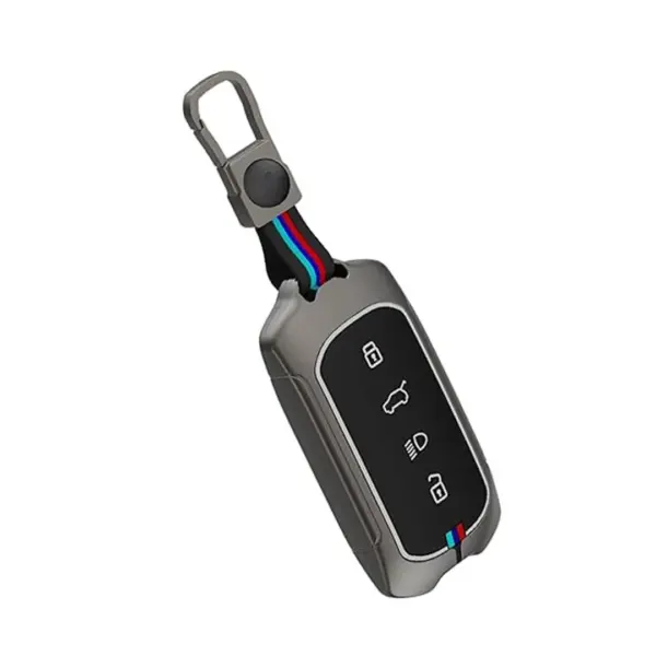 Metal Key Cover for 4-Button Smart Key – Durable, Stylish & Protective Case for Tata Curve & EV Models (Pack of 1).