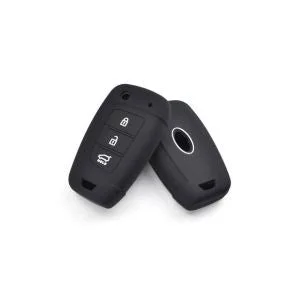 Premium Silicone Key Cover for Hyundai I20 2023, Kona, Verna 2018 Onwards (3 Button Flip Key) – Black, Durable, Protective, Scratch-Resistant & Easy to Use.